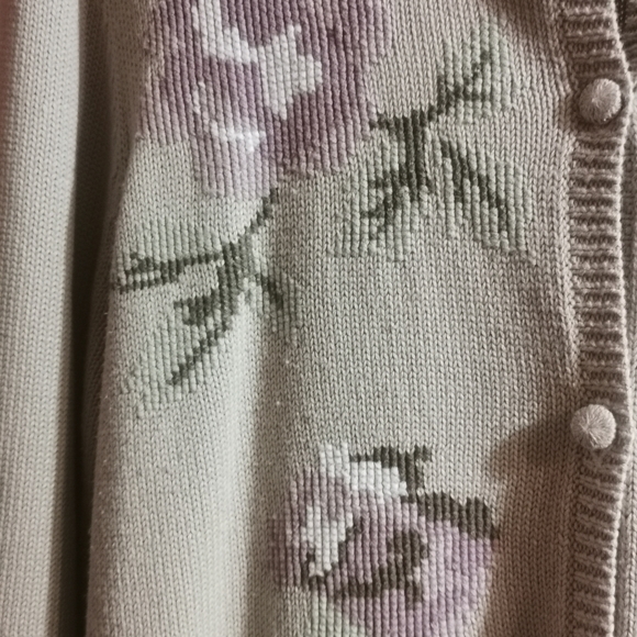 Traditions country collection floral button down cardigan - Picture 3 of 4